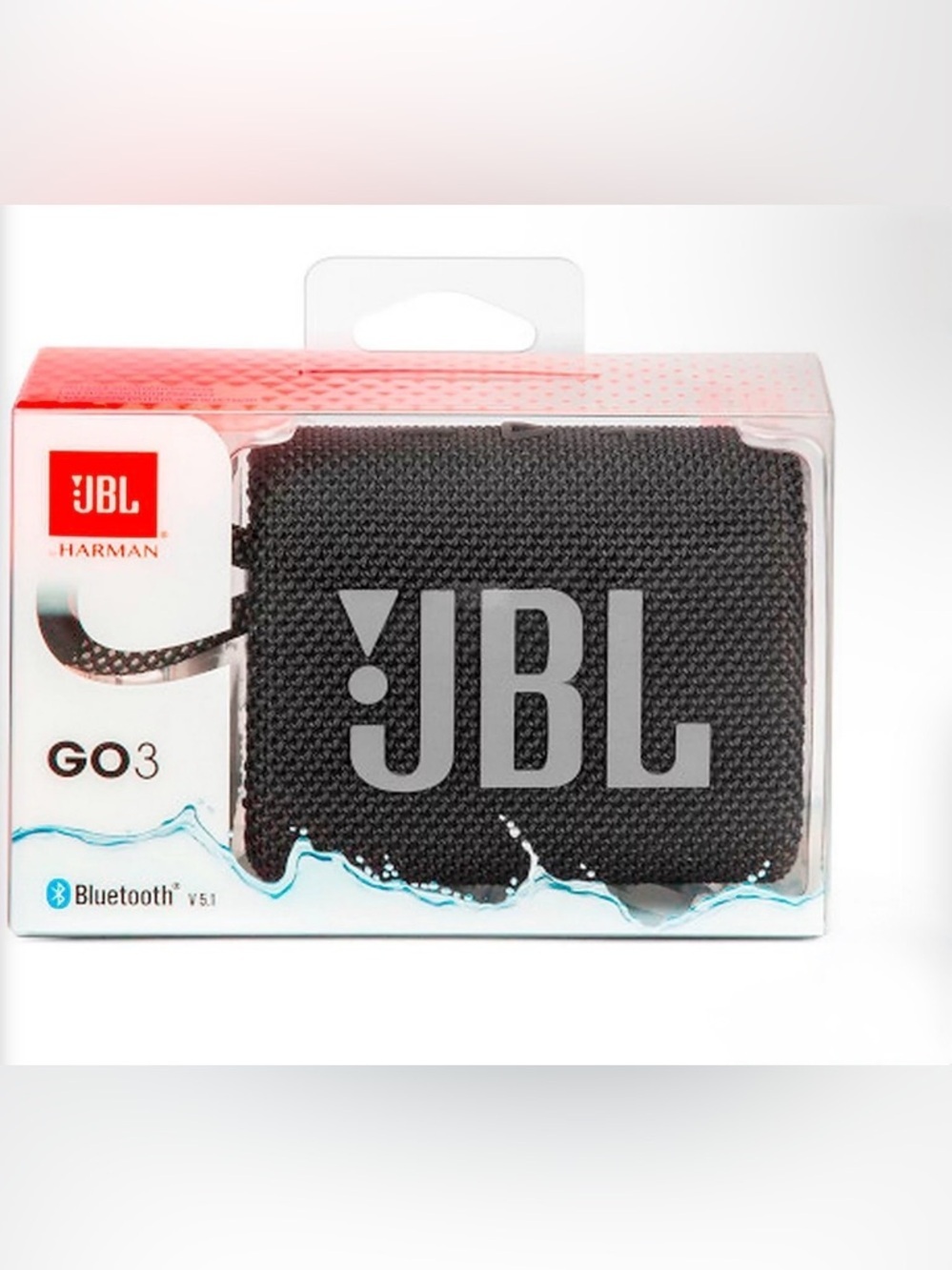 JBL Go 3 Portable Bluetooth Speaker Black Fabric Plastic Rectangular Bluetooth